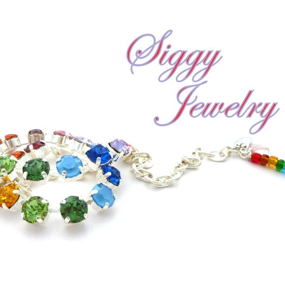 Swarovski Crystal Pride Rainbow Necklace Assorted Finishes, 8mm Crystals - Picture 9 of 9